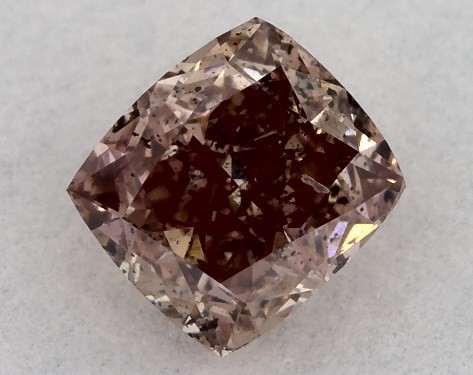 GIA 0.32 Carat Fancy Pink Brown-CO Cushion Modified Cut Diamond